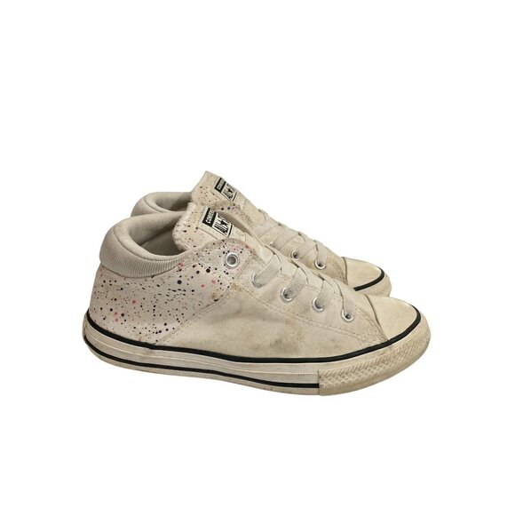 Converse All Star Junior  Size 3 Beige Colorful Splatter Hi-Top Sneakers shoes - Picture 5 of 9
